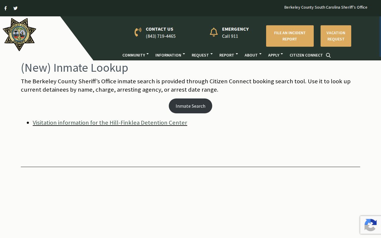 Goose Creek residents directory Berkeley County inmate lookup