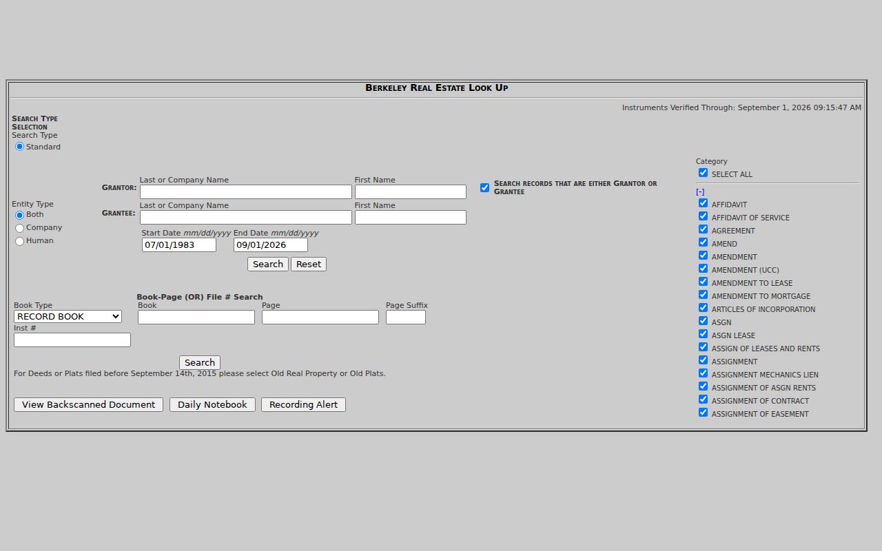Goose Creek residents directory Register of Deeds name search