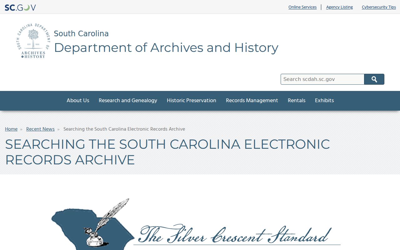 Goose Creek previous residents research in South Carolina Archives electronic records